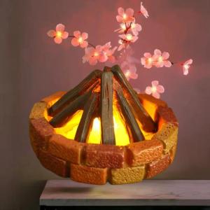 QUANSEN 1:12 Dollhouse Miniature LED Bonfire Camping Scene Model Decor Toy Doll House Accessories