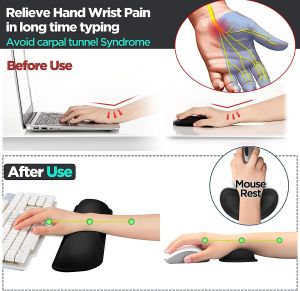 SHUNAICHI  2 Piece Set Keyboard And Mouse Wrist Rest Silky Gel Memory Foam Wrist Rest for Computer Keyboard Mouse Ergonomic Design