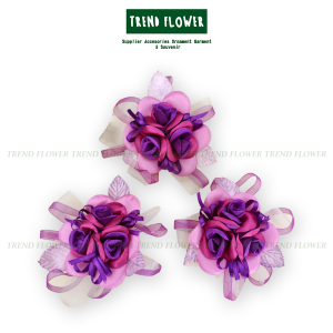 bunga ungu violet daun sembur - 12 pcs - aksesoris-hiasan souvenir hampers