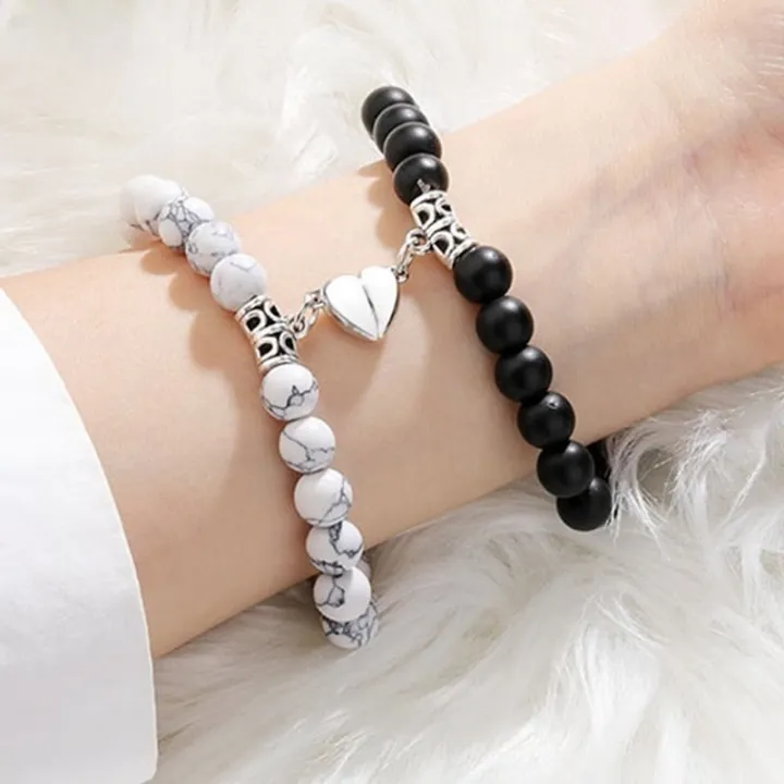 Magnetic Bracelet Couples Crystal Bracelets 2pcs Magnet Bracelets