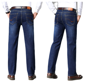 กางเกงยีนส์ชาย กางเกงยีนส์ทรงหลวมของผู้ชาย เป้าแบบกระดุม กางเกงยีนส์ผู้ชาย กางเกงยีนส์ขายาว กางเกงยีนส์ชายผ้าด้านผ้าดิบ