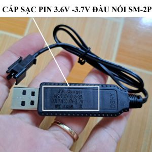 Cáp sạc 3.7v đầu ra SM-2P dùng sạc cho pin xe điều khiển từ xa đồ chơi trẻ em