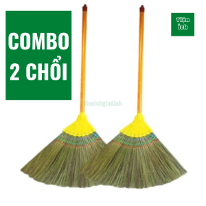 Combo Chổi Chít Quét Nhà Sạch Phấn Không Bụi Làm Từ Bông Chít Tay Cầm Cán Gỗ Rộng 50cm