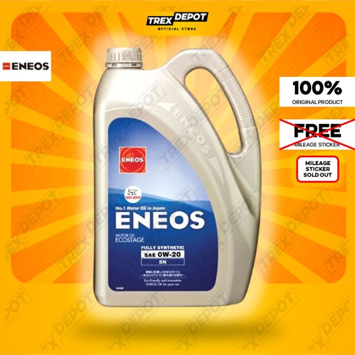 ENEOS EcoStage Fully Synthetic Engine Oil 0W20 (4L) | Lazada