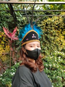 Bando mahkota bulu lTopi Bandana Bulu Ayam | Hiasan Kepala Tari dan Karnaval