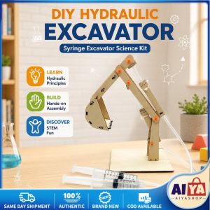 DIY Wooden Hydraulic Excavator Model Handmade Kit Science Toy Experiment Educational Toy Project for School Kid