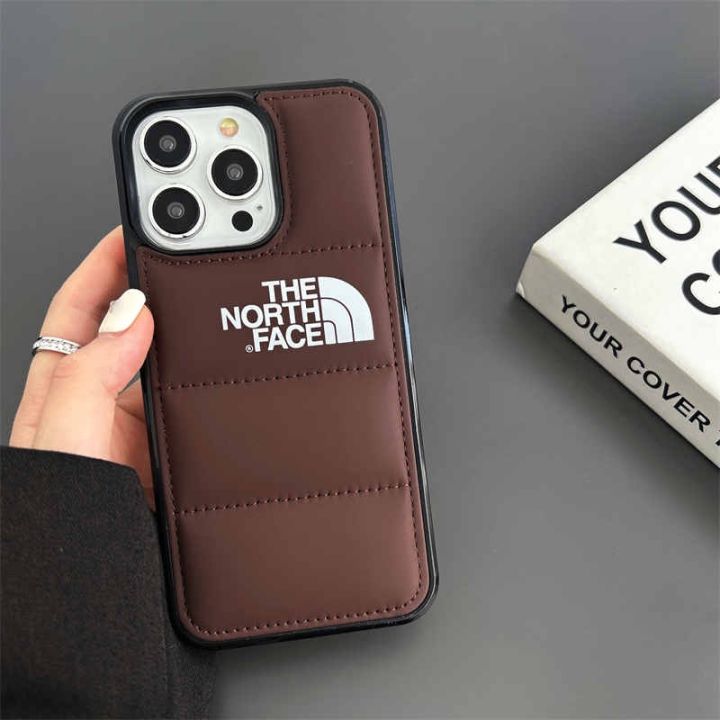 【The North Face】Casing iPhone 11 Feather Fiber Down Jacket Phone Case For  iPhone 15 Pro Max 15 Plus iPhone 12 13 14 Pro Max X XR XS Max 7plus 8plus  3D