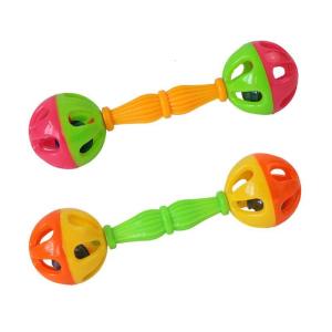 2Pcs Bird Ball Toys with Sound Bell Colorful Plastic Suitable for Parrot Macaw Eclectus African for Grey Cockatoo