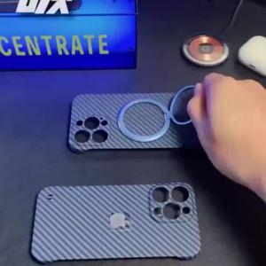 Carbon Fiber Texture Splice For Magnetic Wireless Charging Case For Samsung Galaxy S22 S21 Plus Ultra Thin Hard PC Cover