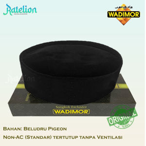 Peci Wadimor Standar Susun AC Size Anak dan Dewasa Tinggi 7 8 9 10 Songkok Full Beludru Warna Hitam Polos Kopiah Bludru Sholat Pria Santri Pesantren Kopya Shalat Ukuran Kecil Besar Pendek NU Kopeah Nasional Padang Minang