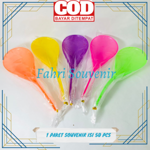 Souvenir Pernikaha Khitanan Ulang Tahun Centong Pelangi Kw1 Kemasan Plastik ISI 50 PCS