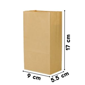 ถุงกระดาษคราฟท์ ก้นถุงกว้าง ถุงกระดาษคราฟท์สีน้ำตาลเคลือบกันน้ำ ใส่เบเกอรี่  แพ๊ค 100 ชิ้น