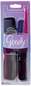 Goody - Hair Products Family Set of 6 Combs - Assorted Colors - 1 Pack