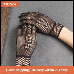 【Local shipping】 1 Pair Hot Sale Fishnet Mesh Glove Fashion Women Lady Girl Glove Protection Lace Elegant Lady Style Gloves Black And White