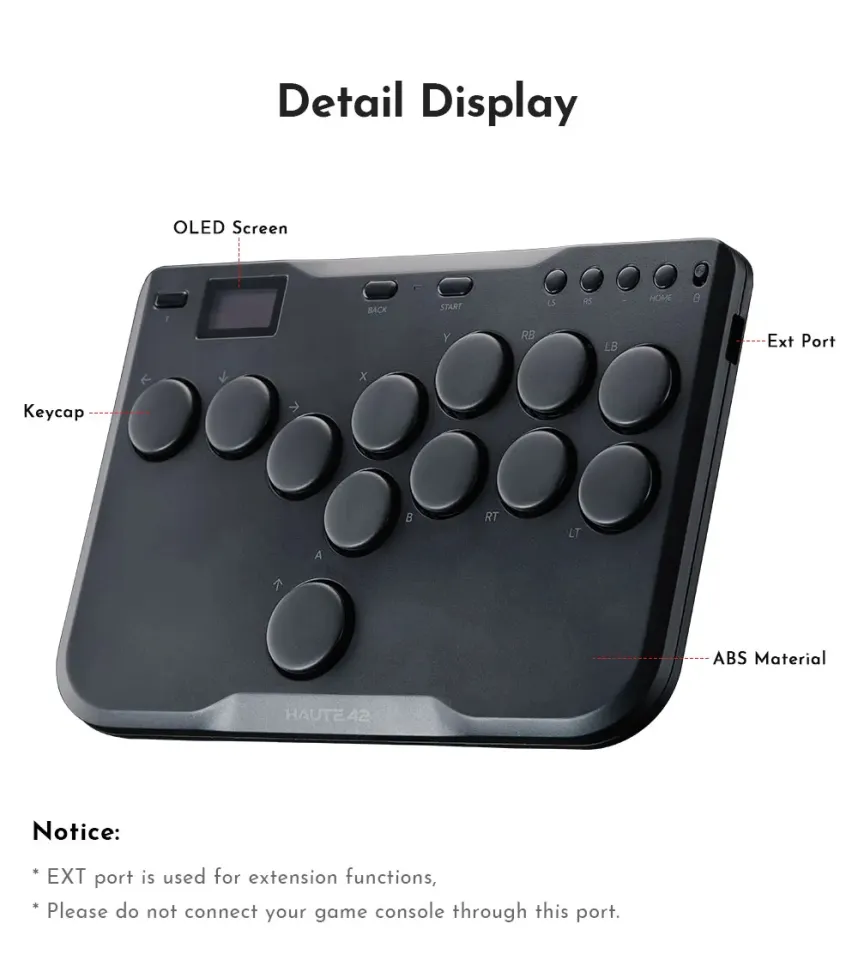 Haute42 P12 Cosmox Mini Arcade Joystick Hitbox Controller Keyboard