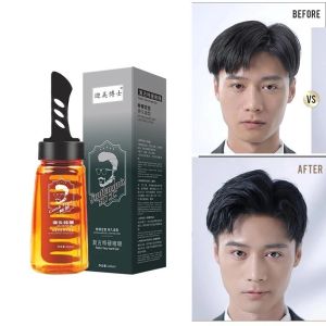 Mens Hair Gel Professional 2-in-1 Men Hair Wax Gel with Comb Long-Lasting Fluffy Men Hair Wax Hair