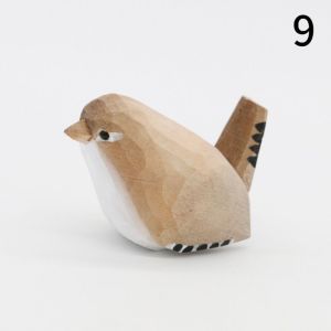 COUPLECOL Cute Wood Carving Bird Mini Handmade Small Bird Ornament Vivid Painting Wooden Bird Figurine Tabletop
