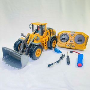 Xe Máy Xúc Lật Điều Khiển Từ Xa 9 Kênh Cho Bé Máng Hợp Kim Có Đèn Có Âm Thanh Sử Dụng Pin Sạc