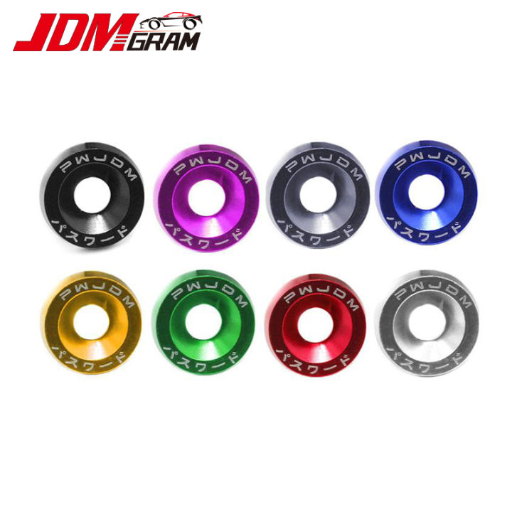 JDMGRAM JDM Aluminum Car Fender Washer Screw 10pcs/set Universal Auto