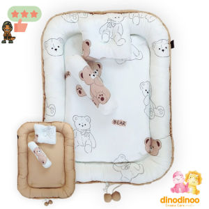 ที่นอนเด็กแรกเกิด รุ่น โอบกอด ผ้า DinoSoft | ✨เบาะนอนเด็กอ่อน ผ้านุ่ม ปลอดภัย พร้อม หมอน หมอนข้าง dinodinoo