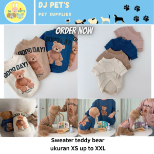 Baju anjing dan baju kucing baju hewan sweater sablon teddy bears