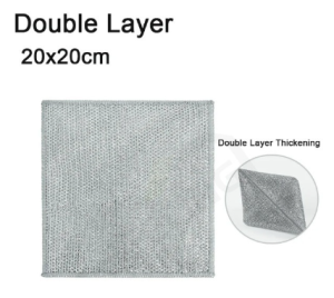 Non-Stick Oil Iron Dishrag / 20cm Double -Sided Steel Wire Dishcloths / Multi-Purpose Kitchen Pot Dish Washing Cloth / M