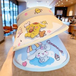 Sanrio Children Sun Hat Cartoon Kuromi Melody Cinnamoroll Summer Kids Outdoor Anti UV Protection Beach Caps Kids Boy Girl Travel Flap Cap for Children