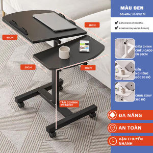 Bàn 4 Chân Cao Có Điều Chỉnh Góc Bạn Thuận Tiện Để Học Bài/ Làm Việc Có Bánh Xe Xoay Di Chuyển Linh Hoạt