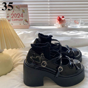 Fashion Women JK Mary Janes Shoes Small Leather Shoes French Thick Bottom Shoes For School Students