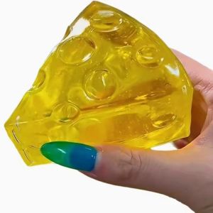 FLEURS Realistic Squishy Honey Cheese Suction Finger Slow Rise Sensory Cheese Toy Funny Soft Elastic Squishy Toy Kids and Adults