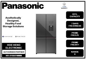 PANASONIC Prime+ Edition Inverter 621L Dual Door Refrigerator with Prime Freeze & Prime Fresh+ NR-XY680YMMM