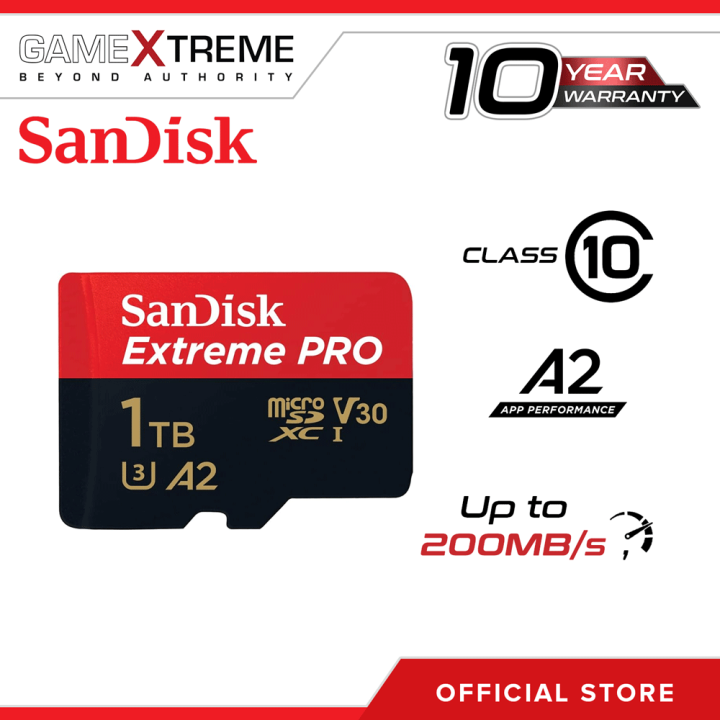 SanDisk Extreme PRO Series 1TB MicroSD Card with Adapter A2 UHS-I Class 10  U3 V30 up to 200MB/s (SDSQXCD-1T00-GN6MA) | Lazada PH