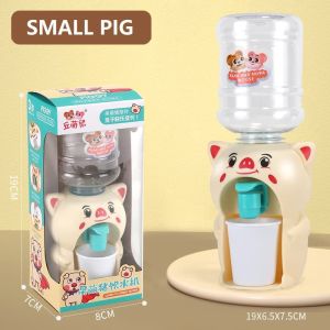 Kids Cute Mini Cartoon Water Dispenser Kitchen Pretend Game Play Scene Model Doll House Accessories Pig Tiger Panda Cat Dog Duck Frog Chicken Model Toy Gift For Children