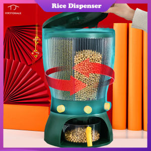 HKStorage 10KG Rotable Rice Bucket 4 parts Rice Dispenser Insect-proof Moisture-proof Sealed food container rice container kitchen storage box with free rice cup
