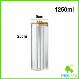 MetMe ขวดแก้วปิดผนึก ป้องกันความชื้น มีหลายขนาด แก้วบอโรซิลิเกตสูง storage jar