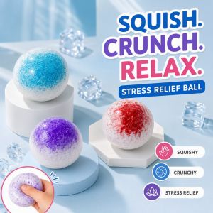 Stress Relief Squeeze Ball Crunchy Texture Kawaii Fidget Toy Handmade Gift Home Desk Use