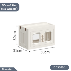 Easyhome.sg Dual Door Foldable Storage Cabinet with Wheels | Stackable Organizer Box | 1 Year Warranty