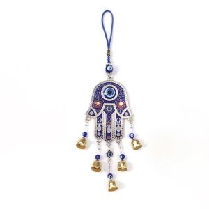 Lucky Charm Turkish Hand of Fatima Wind Chime Front Door Garden Bell Hanging Decor For Home Office
