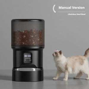 Smart Automatic Pet Feeder with Camera WiFi 2-Way Audio Night Vision Timing Cat Dog Food Dispenser 4L Anti-Jam