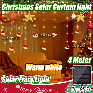 Solar Christmas 4m Curtain Fairy light 8Mode Christmas decaration Xmas Solar Led light strip Lampu hiasan Lampu led Lighting & Decor Outdoor Xmas solar lamp