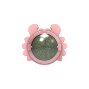 Cat Mint Cat Toy Rotatable Crab Design Edible Cat Snack Cat Therapy Toy Cat Molars Clean Teeth Fresh Breath Toy Pet Funny Toy Cat Mint Sucker Cat Interactive Ball Toy Wall Ball (Pink/Blue/Green)