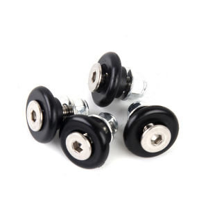 4Pcs Motorcycle Luggage Bushing Pad Universal ABS Aluminum Alloy Black Top Rubber For Storage Box
