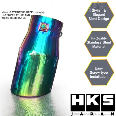 Double Wall HKS JAPAN ORIGINAL BURN TIP FOR SUV AND PICK UP MUFFLER STAINLESS 3.0 with Original HKS BOX