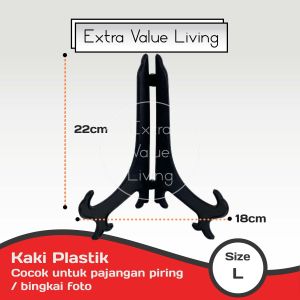 Kaki Piring Plastik / dudukan Piring / Frame Stand Ukuran L PS-4 / Kaki Foto Frame