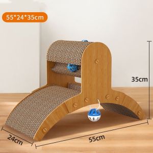 【LoveTail】2In1บ้านแมวกระดาษ และที่ลับเล็บ แบบกล่องบ้านของน้องแมวขนาดใหญ่สามารถรองรับแมวได้ 3-4 ตัว