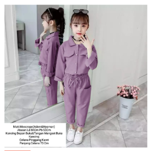Setelan Anak Perempuan Terbaru 2022 Kemeja Anak Perempuan 3-11 Tahun Set Inez Kids Lengan Panjang Celana Panjang Matt Moscrepe Model Terbaru Korean Style fashion viral kekinian Good Quality Premium