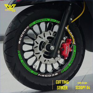 Stiker Cutting Velg Motor honda Scoopy prestis R12 2020 2021 2022 2023 Nyala 04