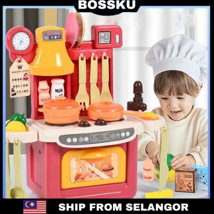 BOSSKU [73cm] Kitchen Mainan Masak Cooking Toys Big Kitchen
