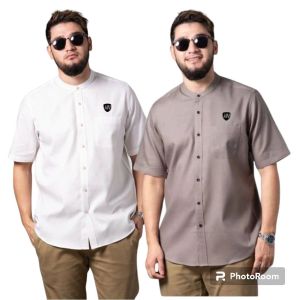 55 RIBU DAPAT 2 BAJU KOKO KURTA POLOS FULL KANCING LENGAN PENDEK FULL KATUN