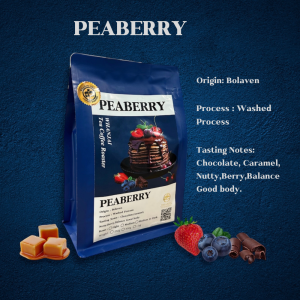 เมล็ดกาแฟคั่ว PEABERRY(พีเบอร์รี่) คั่วกลาง:หวานละมุน โทนเบอรี่ บอดี้ปานกลาง ติดปลายคาราเมล WHANJAI TEA COFFEE ROASTER